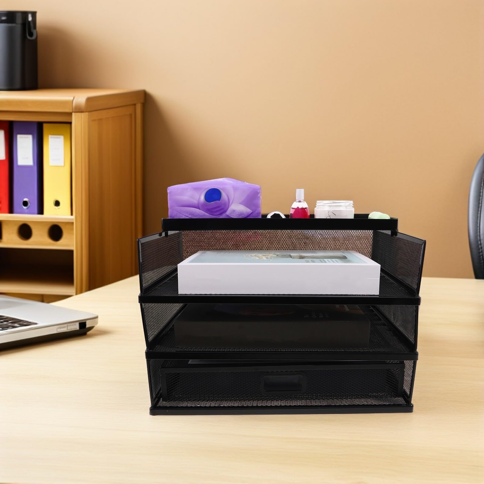 Zerodeko Organizer da Scrivania in Metallo con Multifunzione Divisori per Documenti e Schedario Ufficio per Casa e Lavoro