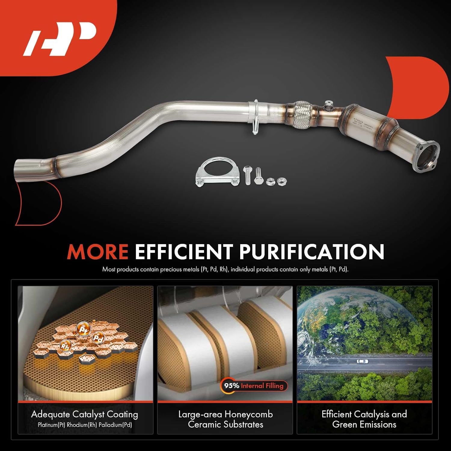 A-Premium Right Catalytic Converter Kit Direct-Fit Compatible with Dodge Charger 2006-2007 5.7L, Magnum 2005-2007 5.7L & Chrysler 300 2005-2007 5.7L, EPA Compliant