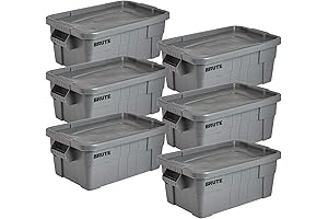 Rubbermaid Commercial BRUTE Storage Tote with Lid (6 Count)