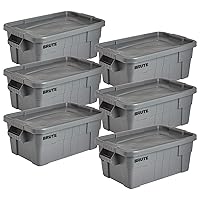 Vista 14 de Rubbermaid Commercial Products - BRUTE - Contenedor de almacenamiento con tapa - 14 galones - Blanco - Cajas resistentes y reutilizables