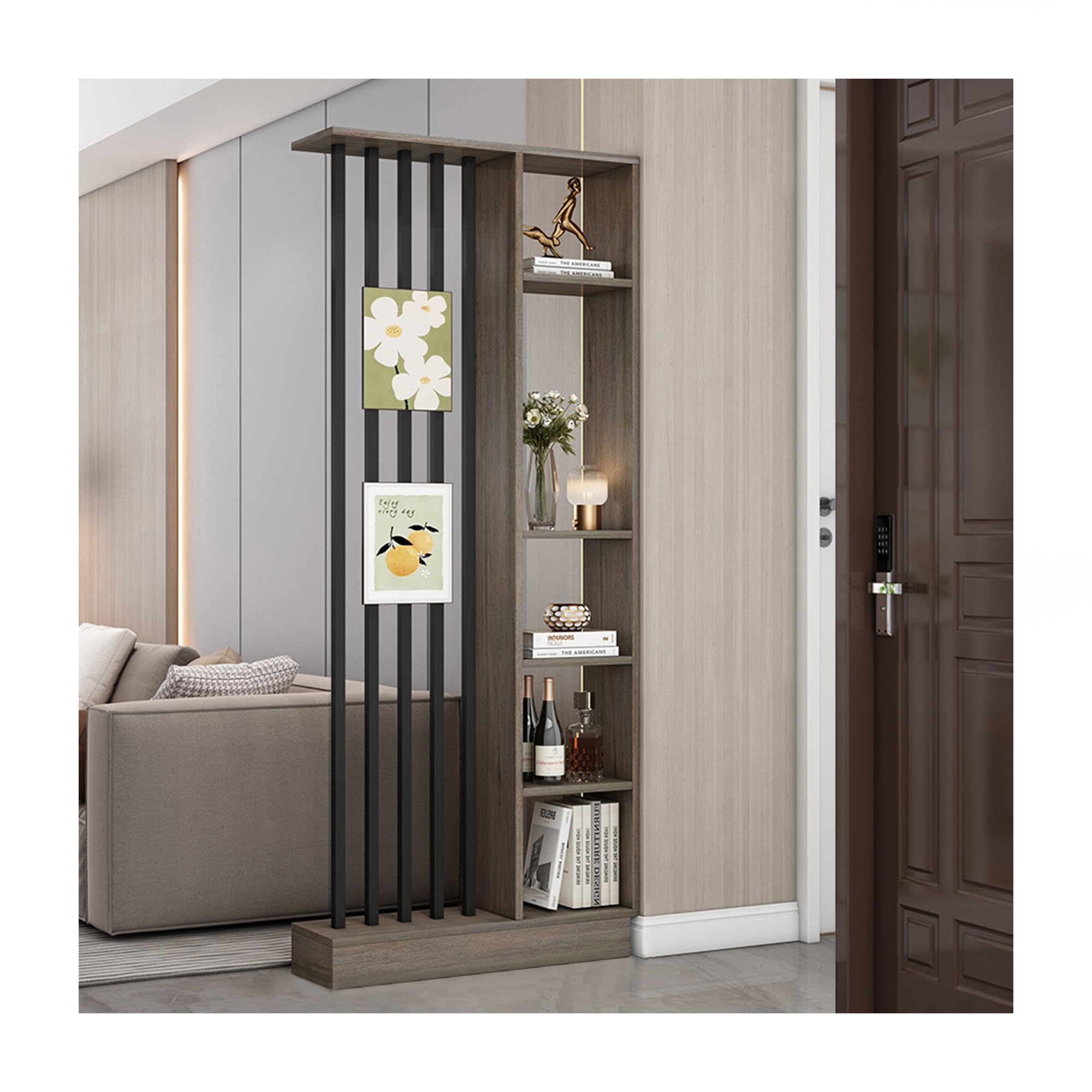 Claustra haut de gamme du sol au plafond avec étagère design