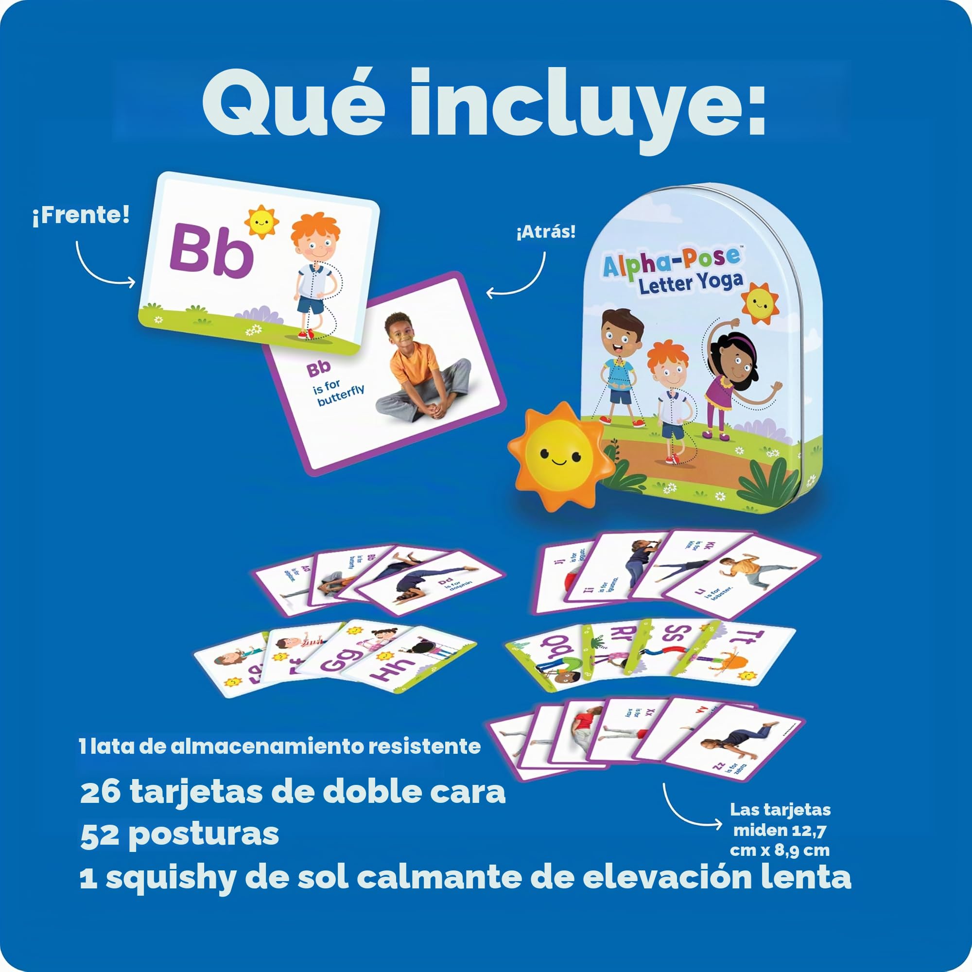 Learning Resources Alpha-Pose – Cartas de Yoga Infantil para Niños 4 – Juego Mindfulness con Alfabeto y Movimiento – Regalo Educativo