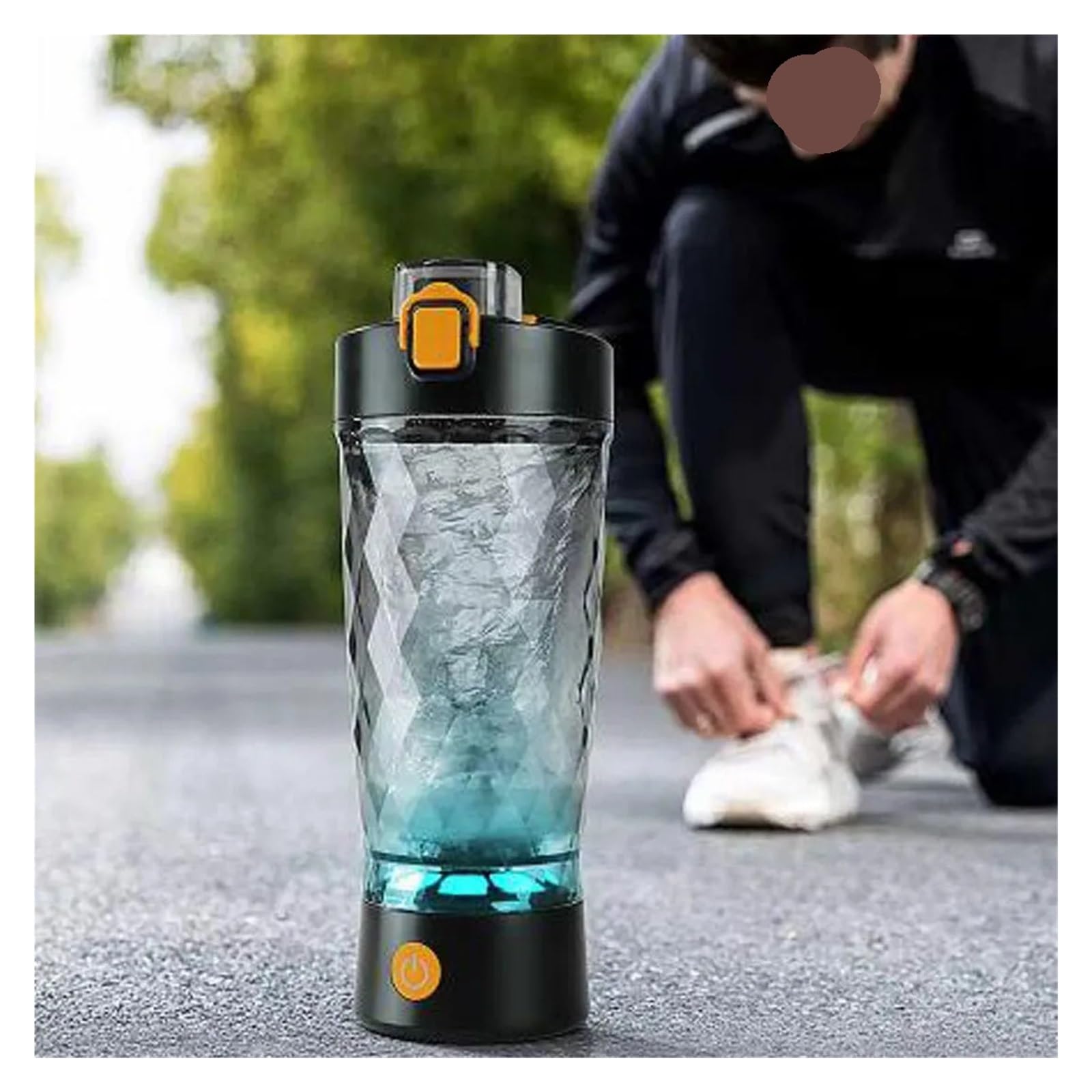 Taza mezcladora de café, Botella Mezcladora De Proteínas Eléctrica Recargable Por USB For Entrenamiento Físico Y Viajes,Autoagitadora(Black)