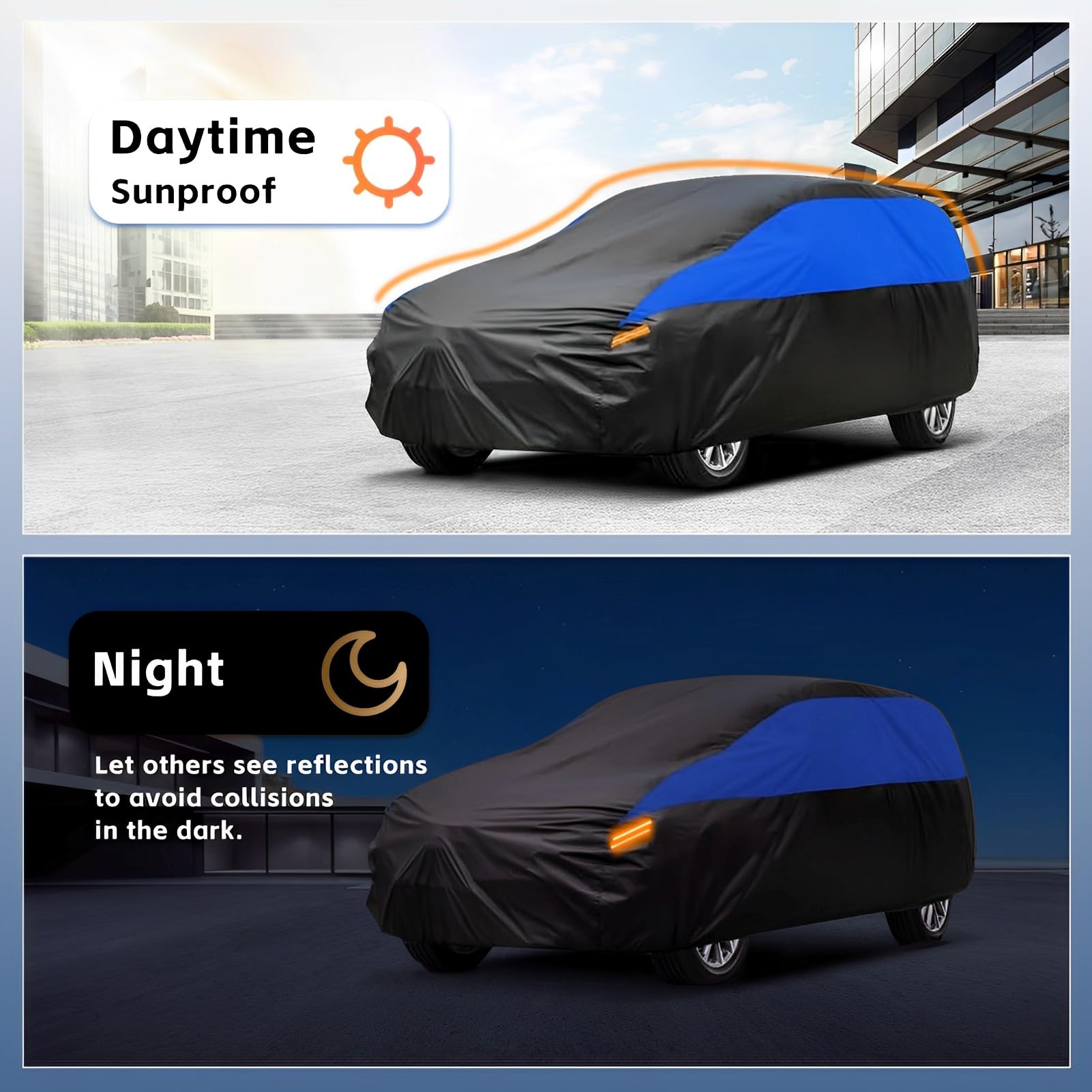 Telo Copriauto da Esterno Gunhyi, Telo Auto Impermeabile e Traspirante Resistente Graffi Pioggia, Anti-Vento e Antipolvere per Fiat Panda Fiat 500 Ypsilon Yaris VW Polo Swift 208 (Fino a 415 Cm) 2M