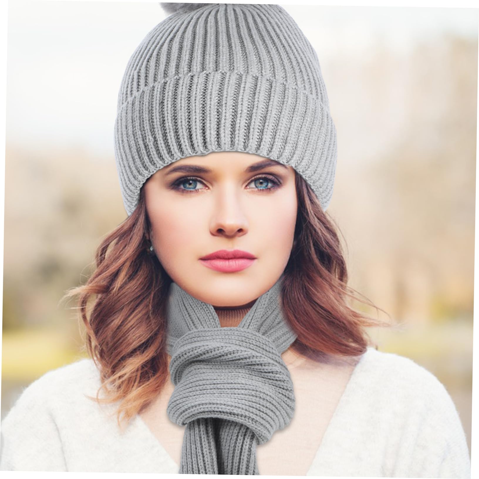 LIFKOME Set Sciarpa Cappello Guanti Caldi Per Ragazze Berretto Sciarpa Da Donna Guanti Caldi Per Esterno Guanti Invernali Guanti Da Equitazione Cappelli Per Le Donne Filato