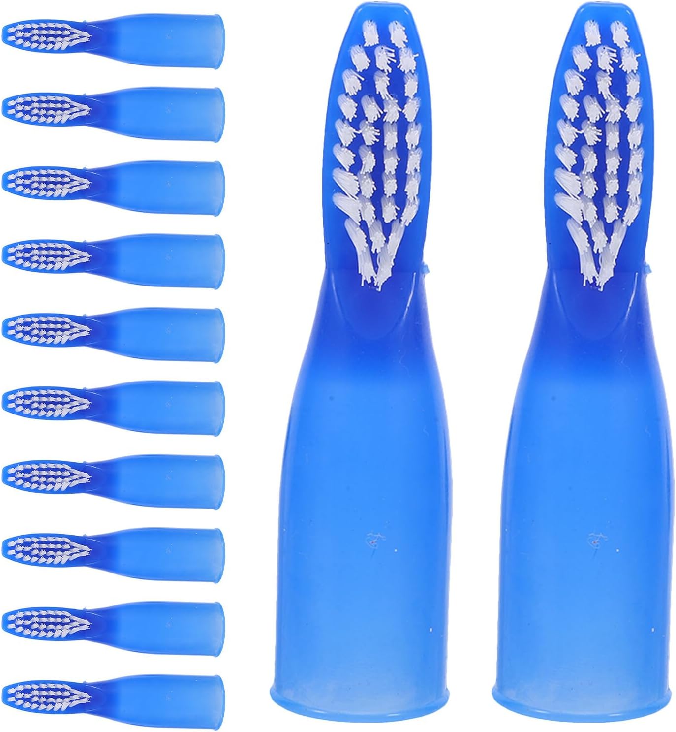 Prison Safety Finger Toothbrush 100pcs Bulk Mini Small Head Manual Oral Hygiene Brush with Blue Nano Pbt Bristles for Adult Correctional Facilities and Travel Use