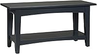 Alaterre Shaker Cottage Bench with Shelf, 36" Charcoal Gray - Versatile Entryway Storage Shoe Bench & Coffee Table