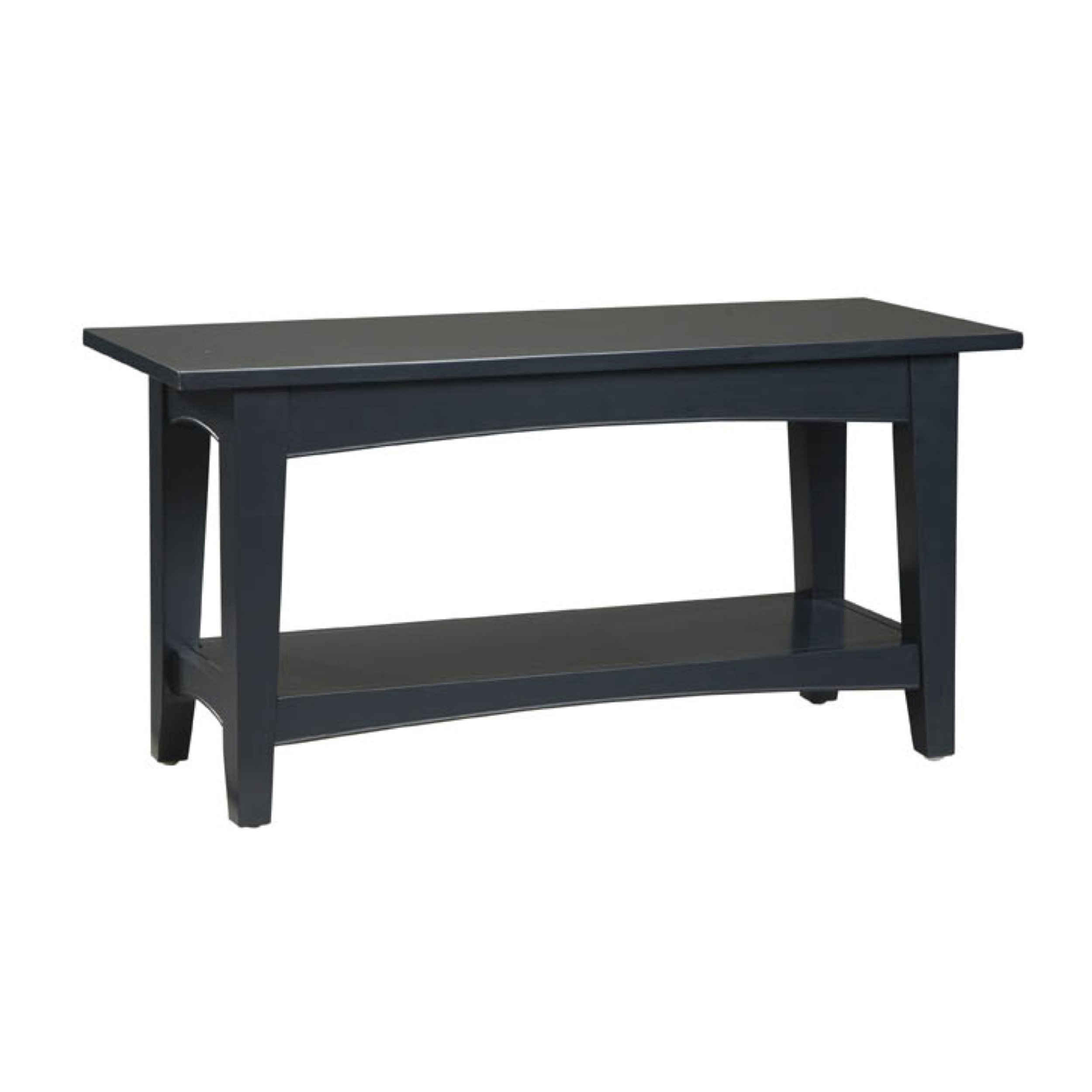 Alaterre, Charcoal Gray Shaker Cottage Bench with Shelf, Furniture