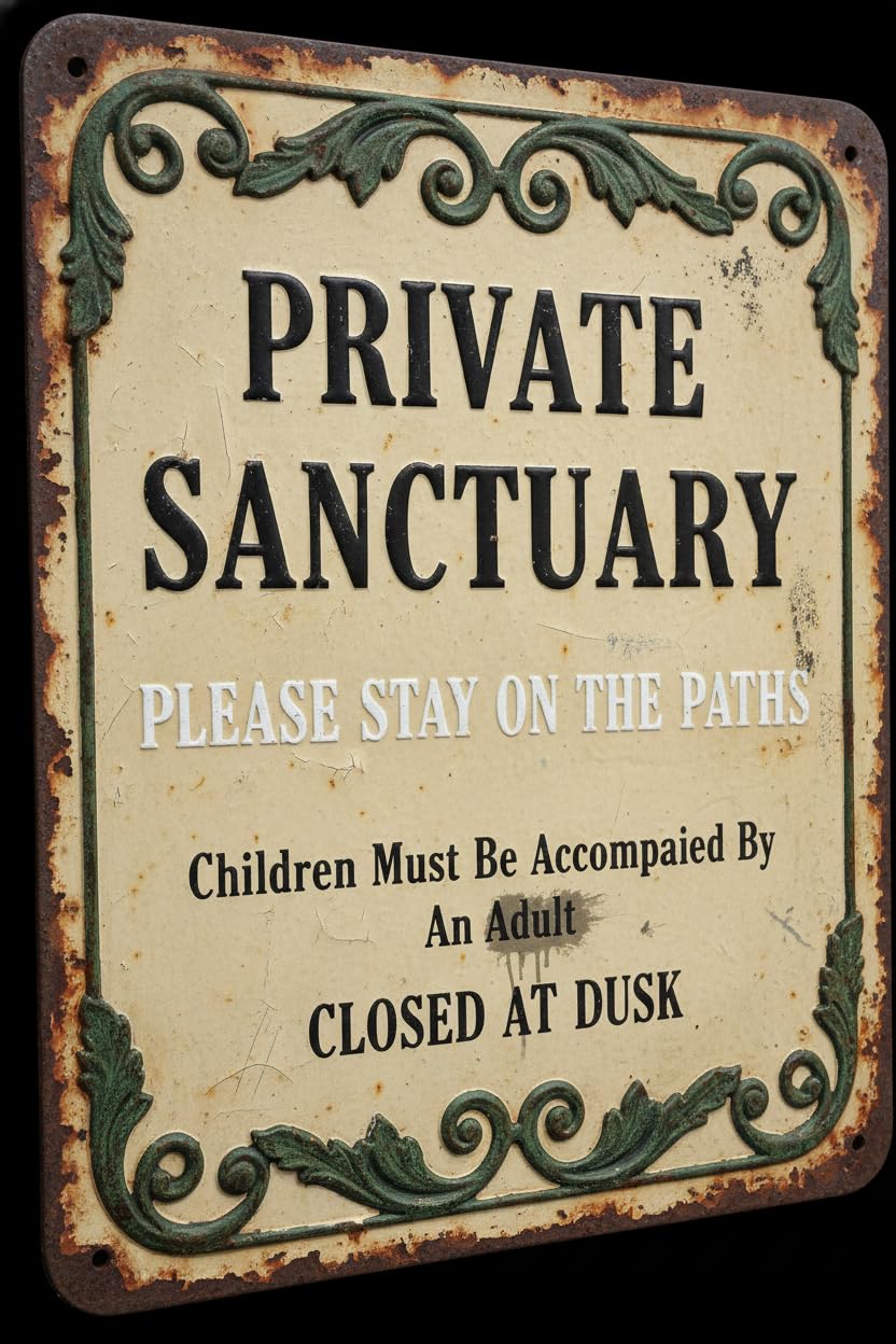 Wall Decor Private Cemetery Stay On Paths Closed At Dusk Sign. 8x12Inch Aluminum Vintage Signs Plates Printed