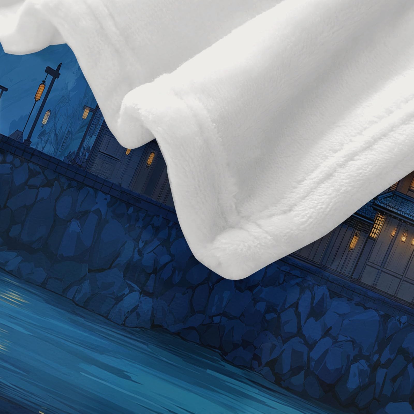 Puszysty granatowy flanelowy koc na sofę, łóżko, krzesło, miękka tradycyjna pościel nocna nad rzeką, 220 x 240 cm, dekoracyjny, ultramiękki koc na łóżko dla dzieci, nastolatków, dorosłych, 220 x 240