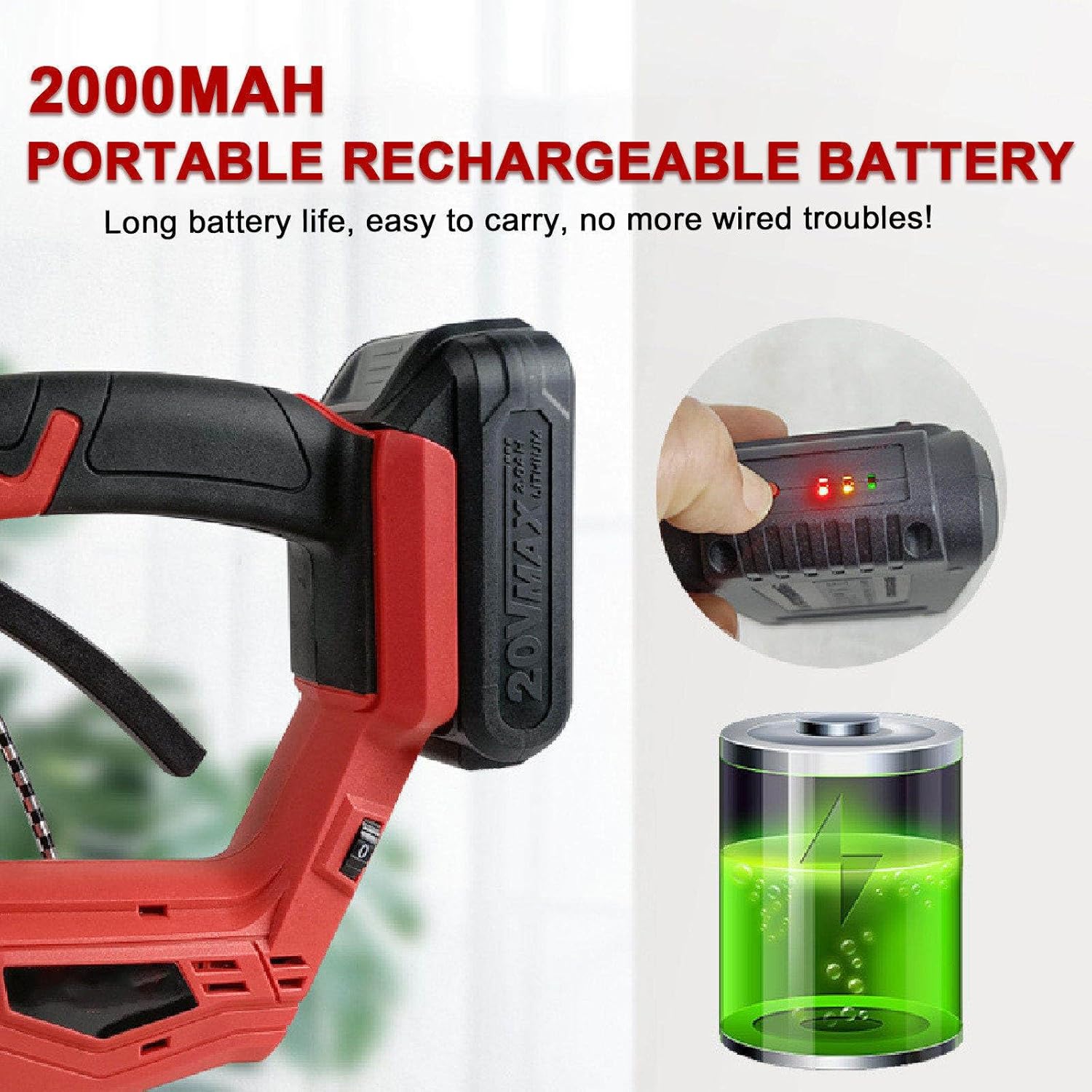 Electric Bee Remover Kit/Upgraded Electric Beehive Frame Shaking Machine 4 Gear Speed Control&Reinforced Serrated Serrated Spleen Lifting Clamp,With 2000mah Battery&A Pair Of Gloves Red-1battery