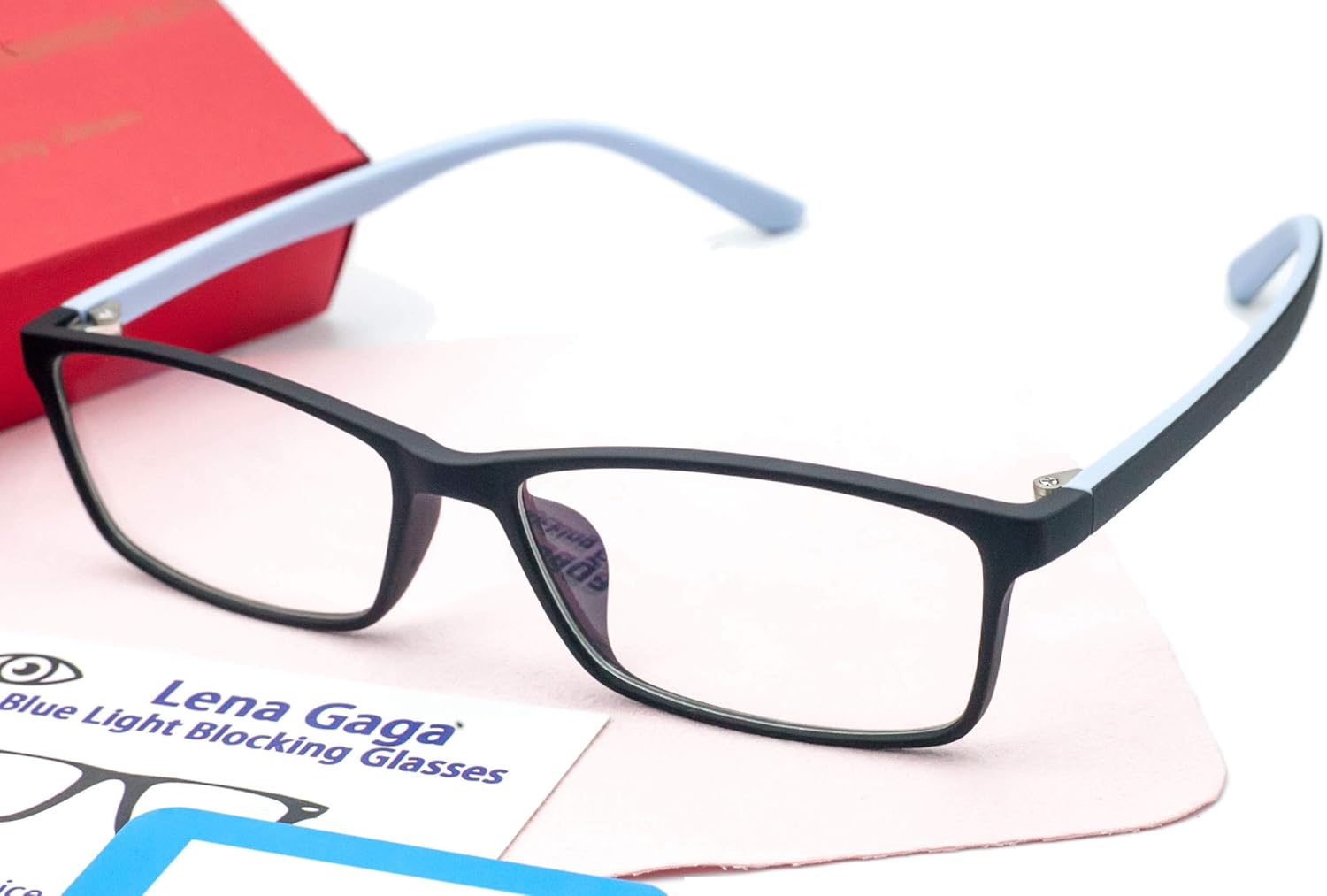 Blue Light Block Reading Glasses Reader Women Men Anti Eye Strain Reduce Computer Glare Blocker Lens Protection Lightweight Frame Rectangle Small Face Strength Power (1.0 Magnification, Blue)