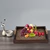 Bandeja de Servir Rectangular de Ratán Tejido a Mano con Manijas, Bandeja Decorativa de 9 Pulgadas para Desayuno, Bebidas, Bocadillos para Comedor/Mesa de Centro 7
