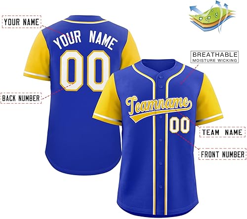 Miniatura 7 de Camisetas de béisbol personalizadas con botones de manga corta, número de nombre cosido personalizado  impreso para adultos y jóvenes