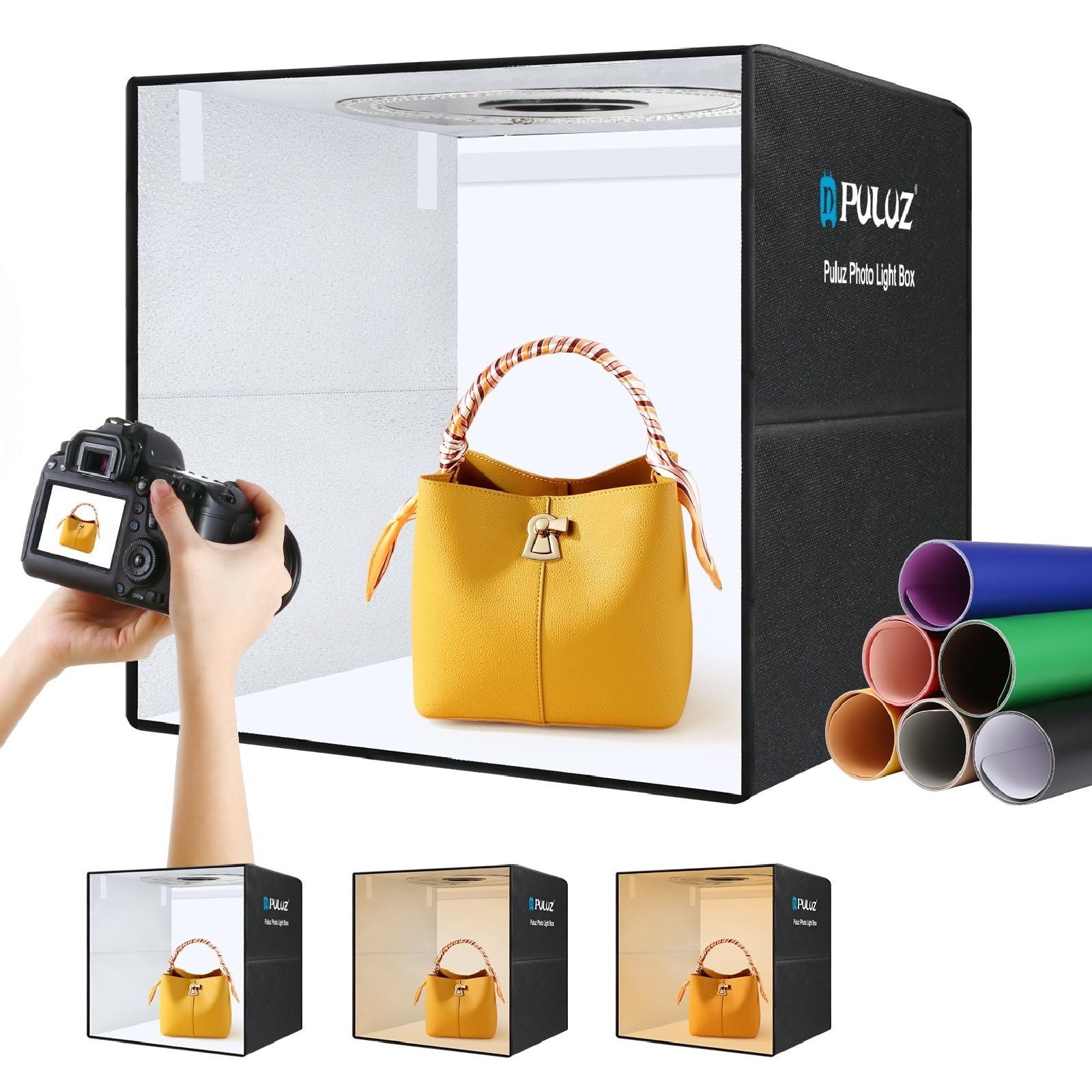 Amazon | PULUZ 50cm撮影ボックス 折り畳み 物撮りセット 200個LED・3 