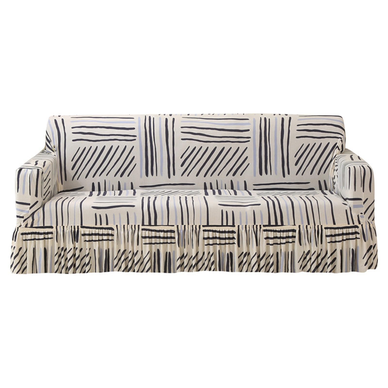 Mllepjdh Sofa Slipcover for 3 Seater, Slip Resistant with Armrests Printed Couch Protector, Machine Washable Color Optional Sofa Protector