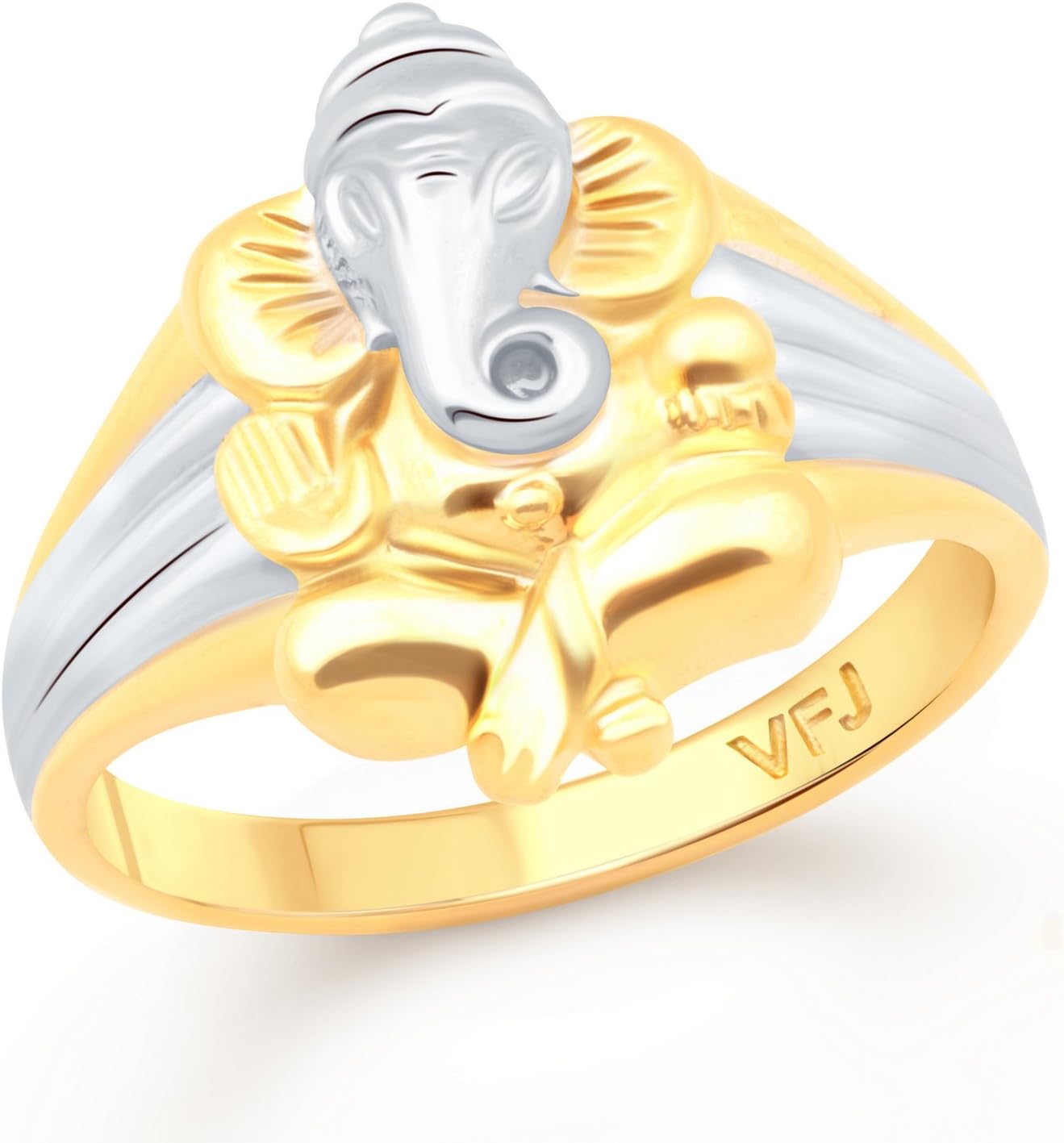 Dhumravarna Gold and Rhodium Plated Alloy Gents Ring for Men and Boys -[VFJ5042FRG]