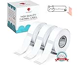 Phomemo Labels D30 Label Tape, Black on White Print Master Labels Refill Name Label, Sticker Thermal Paper Self-Adhesive, 12 x 40 mm (0.47 x 1.57 Inch) 160 Tapes/Roll, 3-Roll for Kids School Items