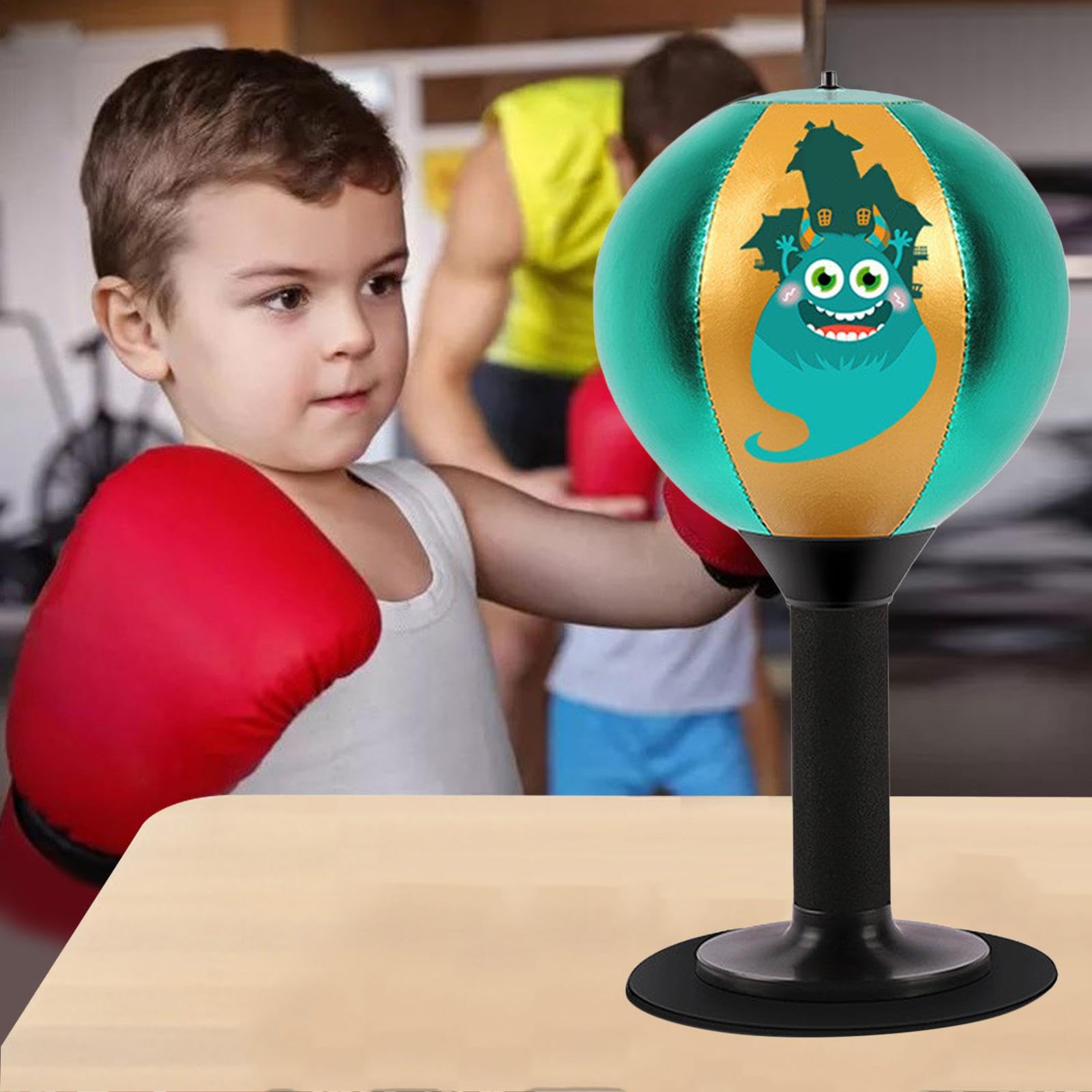 Saco de Boxeo Rage, Saco de Boxeo de Escritorio | Linda Bolsa de Velocidad con Ventosa de Mesa,Juguetes Divertidos para Equipos de Boxeo, Juguetes portátiles de relajación de Boxeo para niño