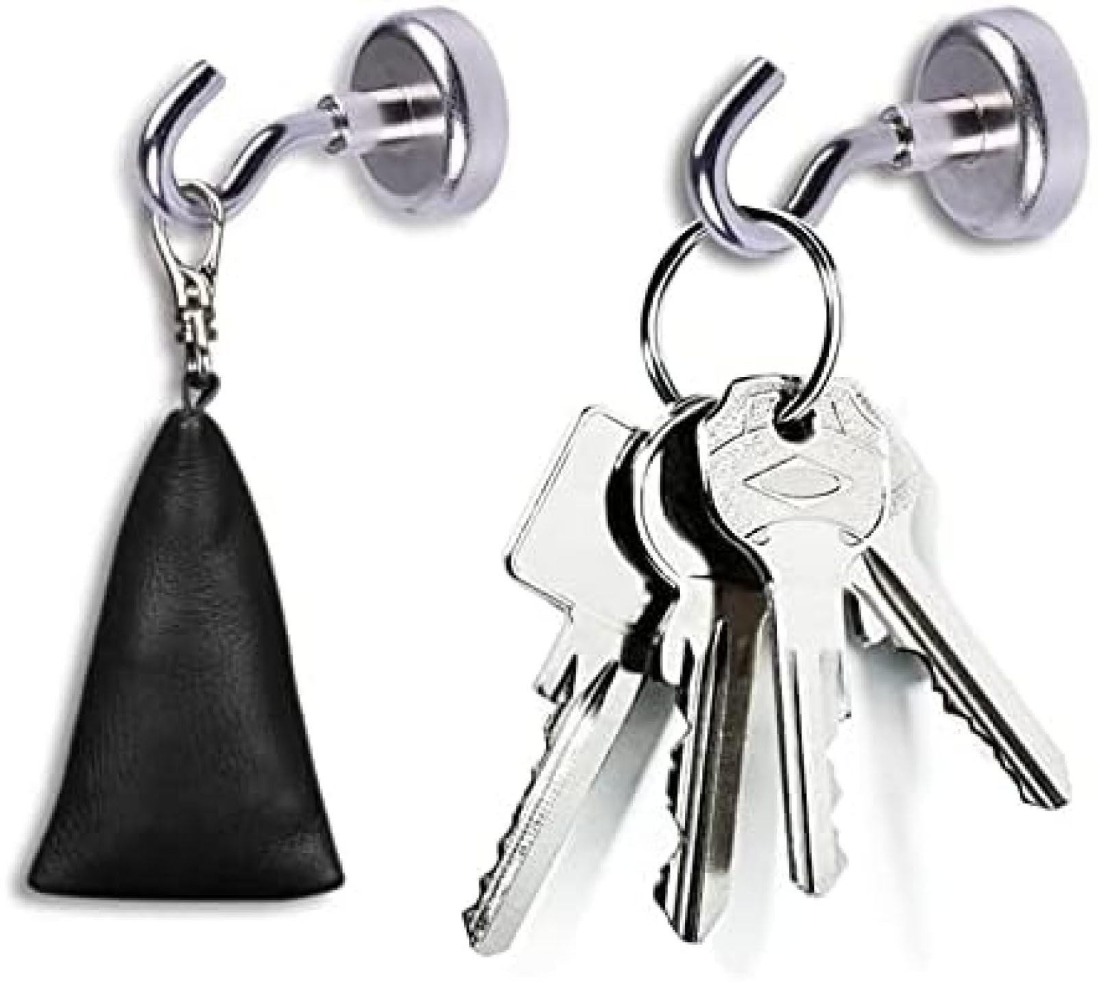 Ganchos Magnéticos De 2/10 Uds., Colgador De Imán De Neodimio Resistente Y Potente, Colgadores Magnéticos Fuertes Para Colgar Tazas, Gancho De Pared Para Abrigos Y Llaves-,10 Piezas De Plata,bonny
