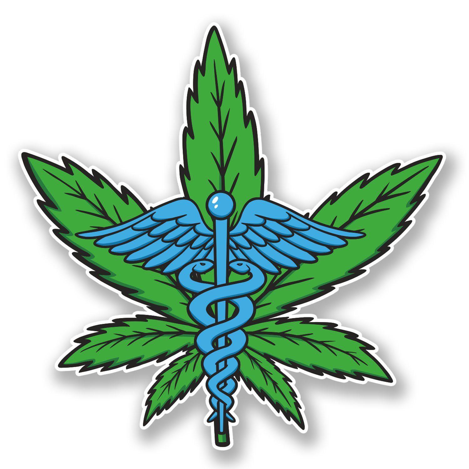 2 x 10cm Cannabis Vinyl Sticker Decal Leaf Laptop Medical Weed Marijuana #6663 (10cm x 10cm)