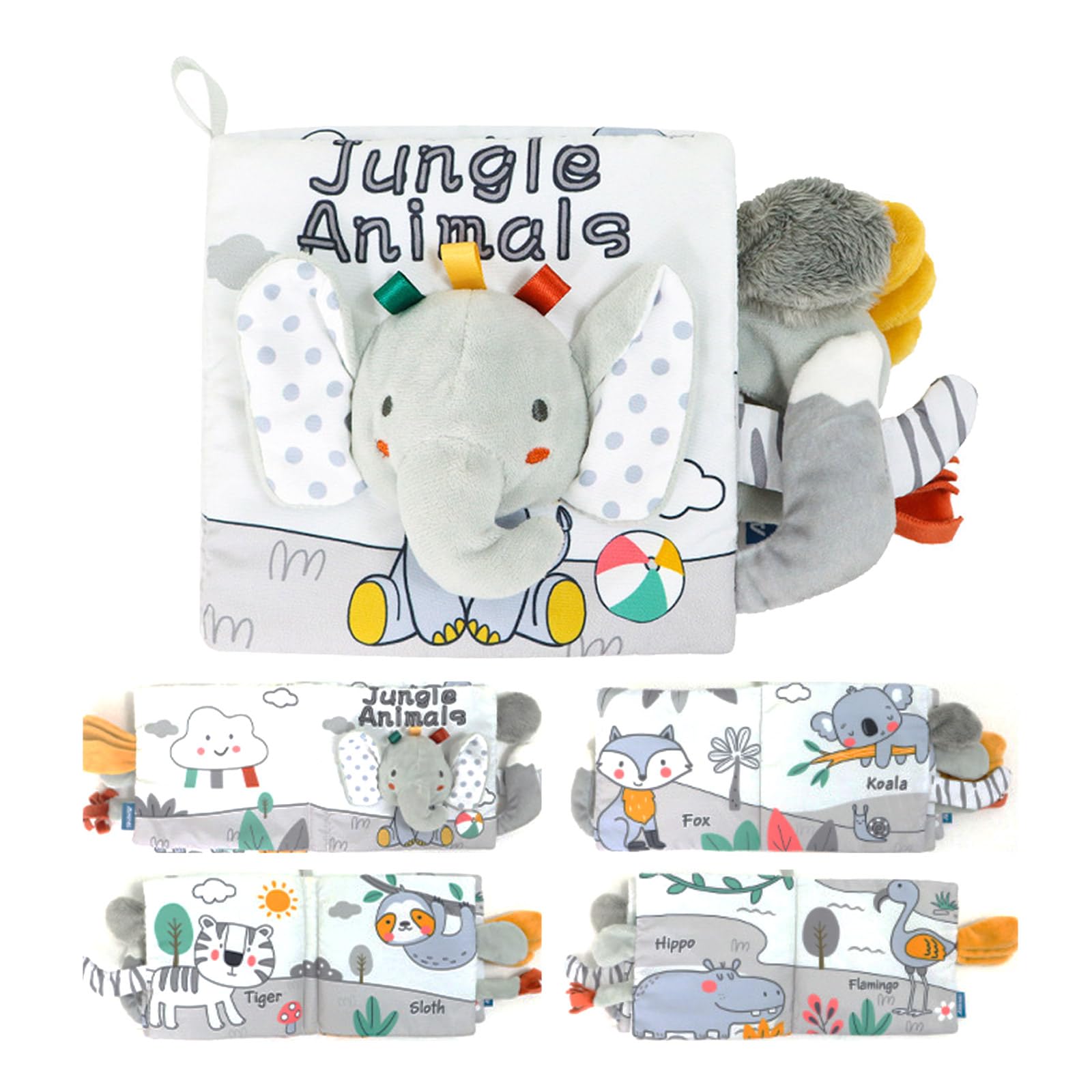 Amazon | Figfey 布絵本 動物 ソフトブック 仕掛け絵本 布えほん 音