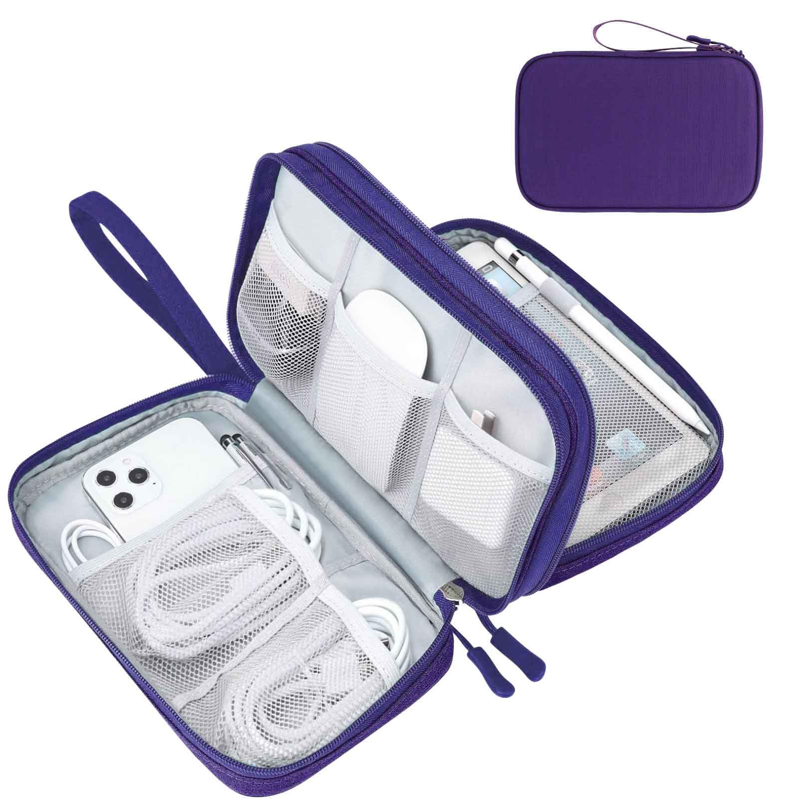 FYY Electronic Organizer, Travel Tech Pouch Bag, Large, Purple