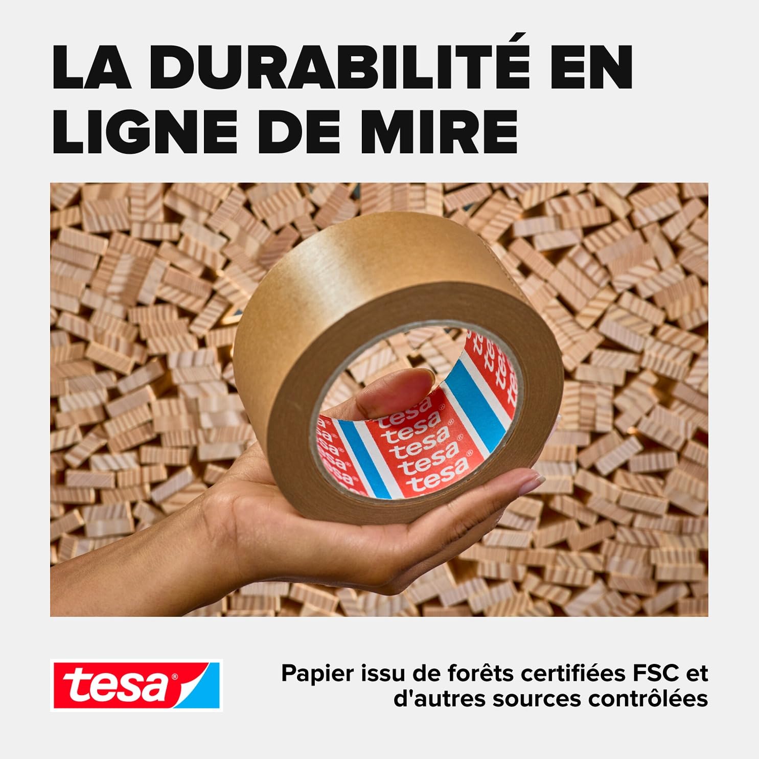 tesapack 4313 Ruban adhésif papier - 50 m x 50 mm - marron - 6 rouleaux