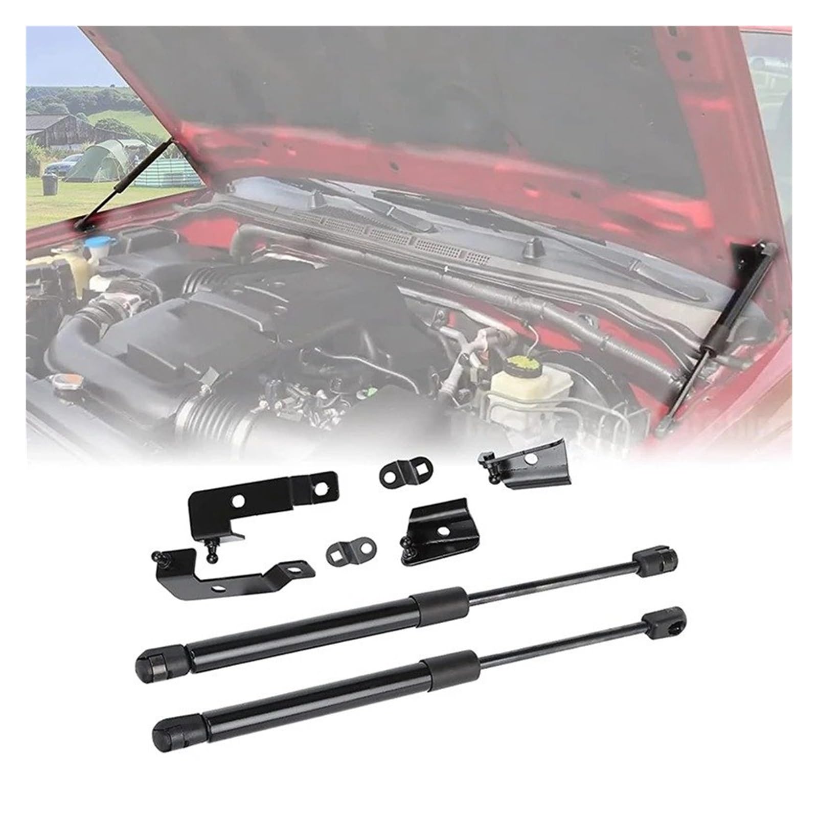 Podnośniki przedniej maski do Nissan Frontier, Navara, D40, Pathfinder i Xterra (2004-2018): sprężyny gazowe, amortyzatory hydrauliczne.