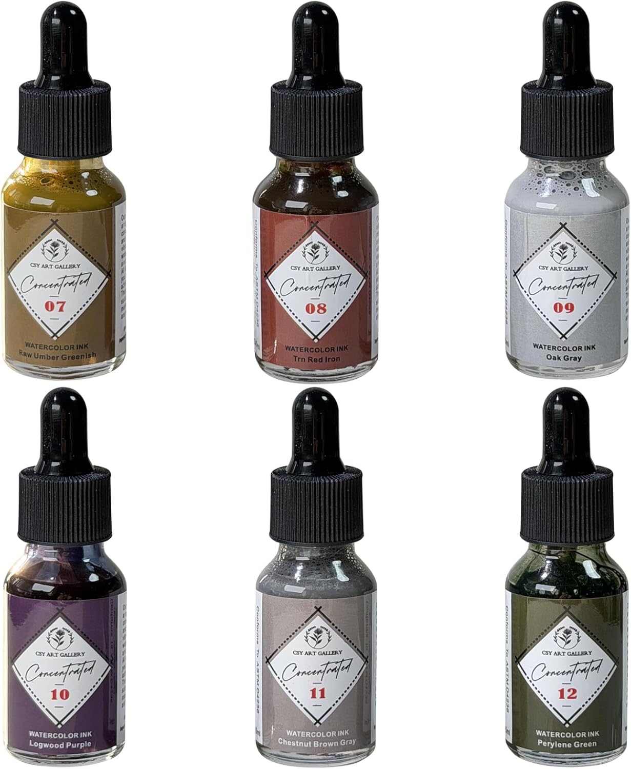 CSY Art Gallery Watercolor Paint Ink Set-Matcha Color Palette-Drawing Inks-Pigment-Based Handmade Ink Quality Art Supplies for Artists Adult Painting Aketching