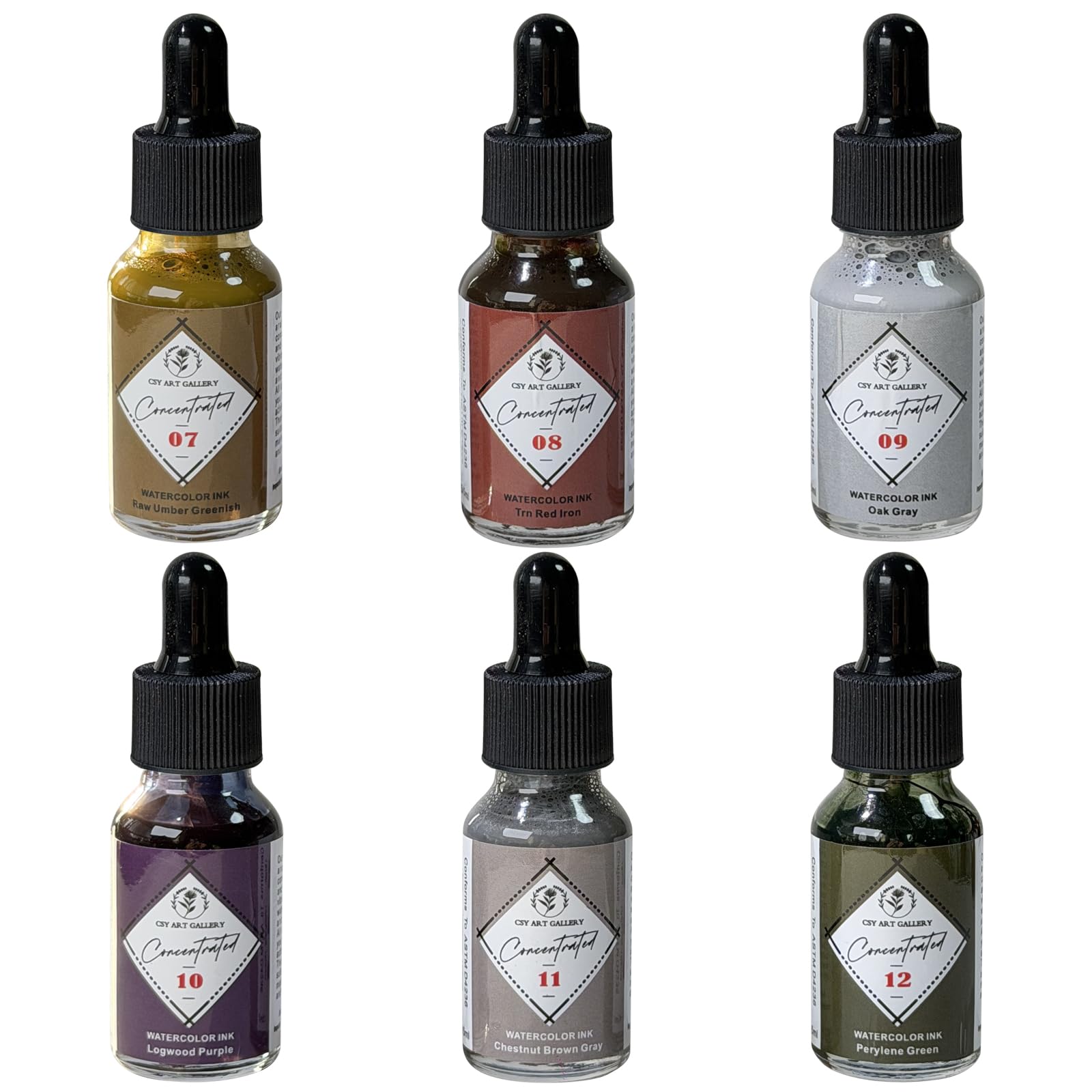 CSY Art Gallery Concentrated Washable Liquid Watercolour-Water Colour Drawing Inks with Ink Dropper for Drawing, Design, Watercolor Painting, Calligraphy, Handlettering, Airbrushing (Lebrun Set) — image 1