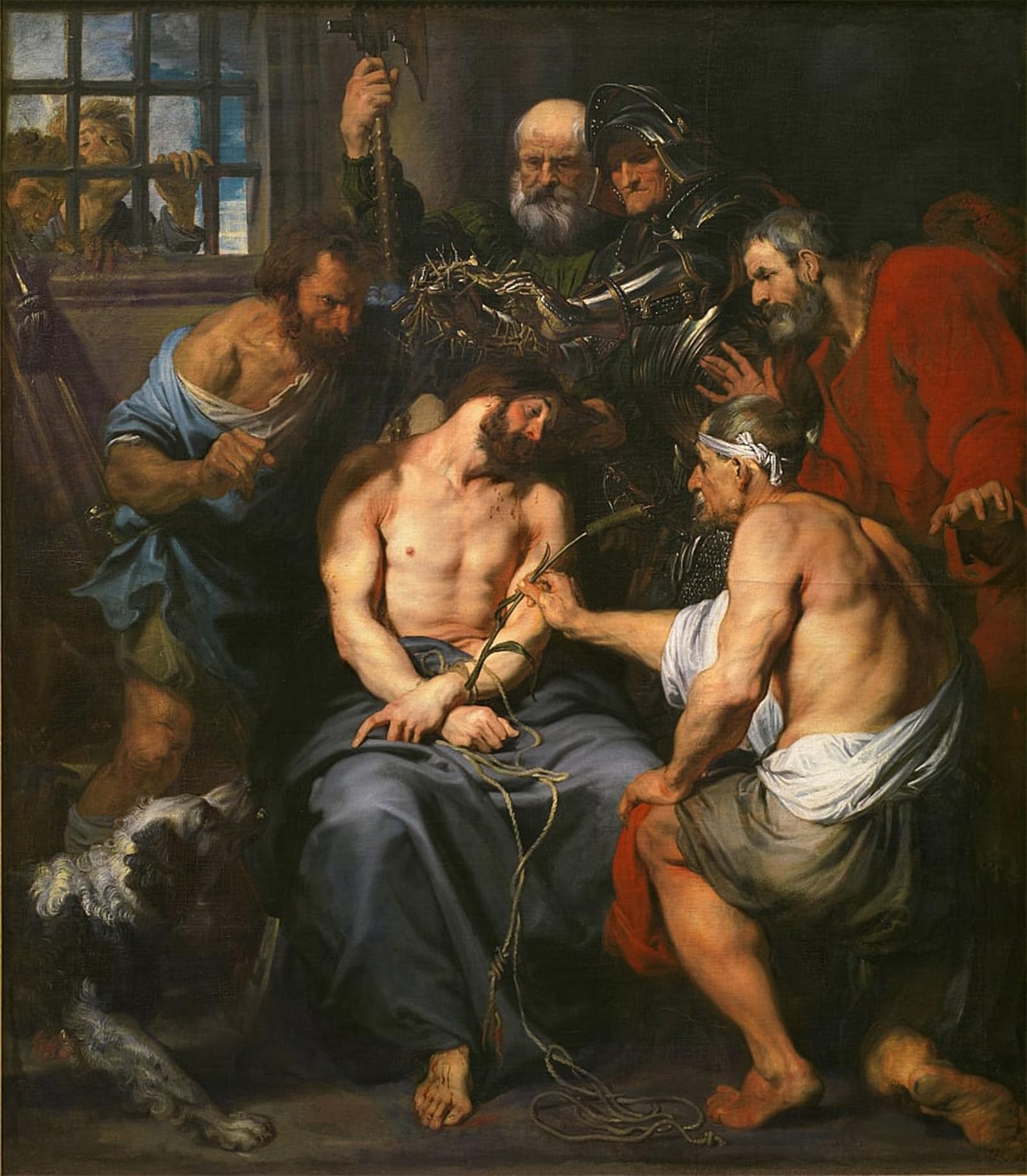 SERENDIPITP Abstract Painting Mural Print Picture Wall Decor Painting Christ Crowned with Thorns by Van Dyck Vintage Wall Artwork for Home Decor 60x90cm