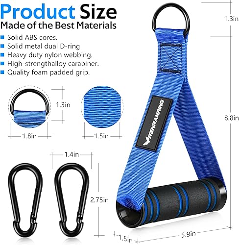 Miniatura 2 de RENRANRING Manijas de ejercicio de gimnasio, accesorios de mango de repuesto para poleas de máquina de cable, banda de resistencia y entrenador de