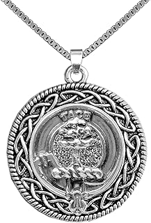 Abercrombie Clan Crest Celtic Interlace Disk Pendant - CLP06