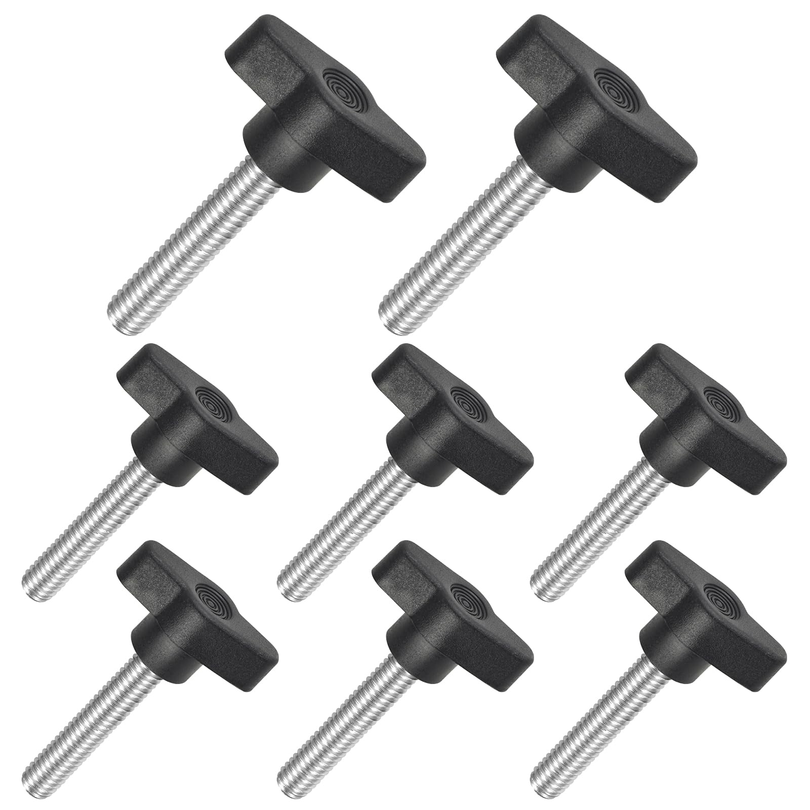 JJWNMLL 8PCS Tee Wing Knobs Thumb Screws, M8*45mm Clamping Knob Screw Black