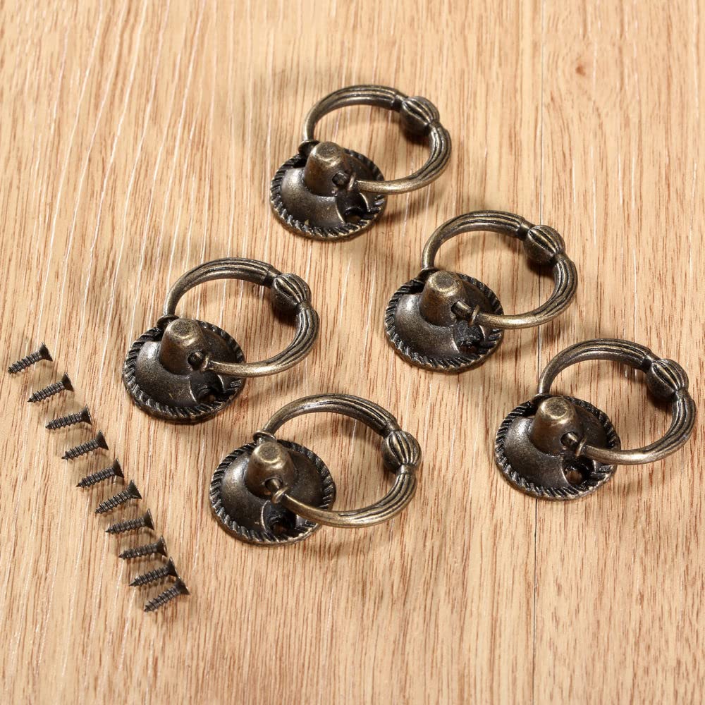 Poignées de boîte à bijoux Youther bronze antique 37x27 mm mini bouton de tiroir 5pcs