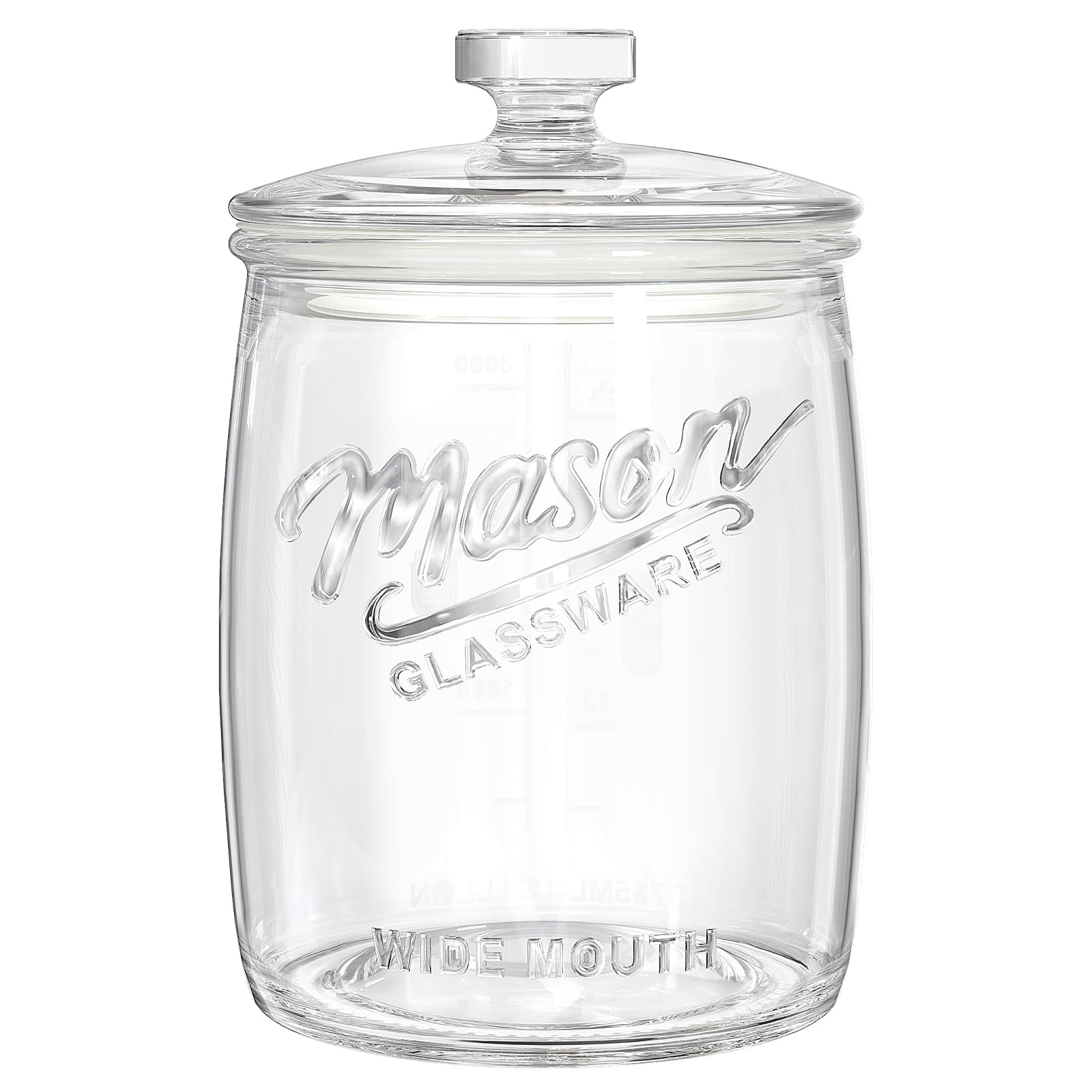 Absovetu Transparent Glass Cookie Jars With Lids 3.5 Litre - Large Glass Sweet Jars Mason Jars With Lids For Biscuit Cereal Flour Pasta Coffee Beans Laundry Pods Storage Container (1)