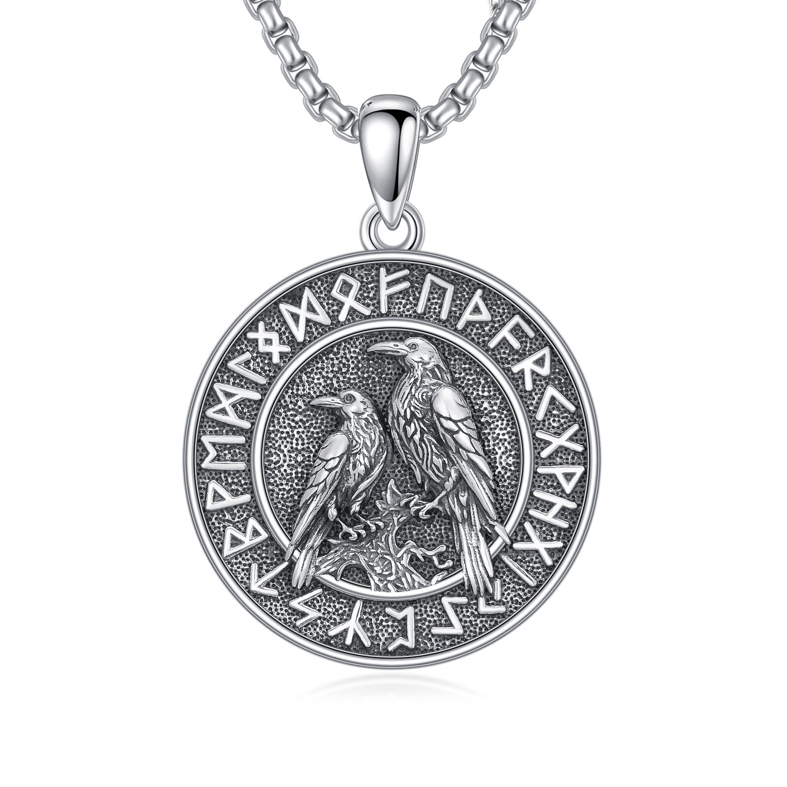 Wikinger Halskette für Herren Damen 925 Sterling Silber Viking Nordisch Schmuck Geschenk für Männer Frauen