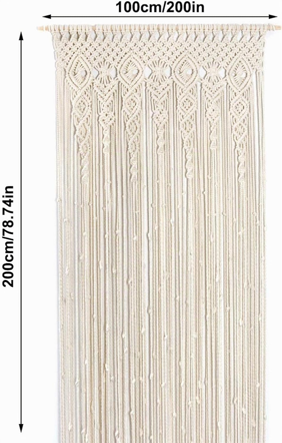Vorhang, Fadenvorhang, Wandbehang, Vorhang, Handvorhang, Türvorhänge, Tapisserie – Art Dekoration für Haus, Tür und Fenster(100L X 200H cm (1 Panneaux))