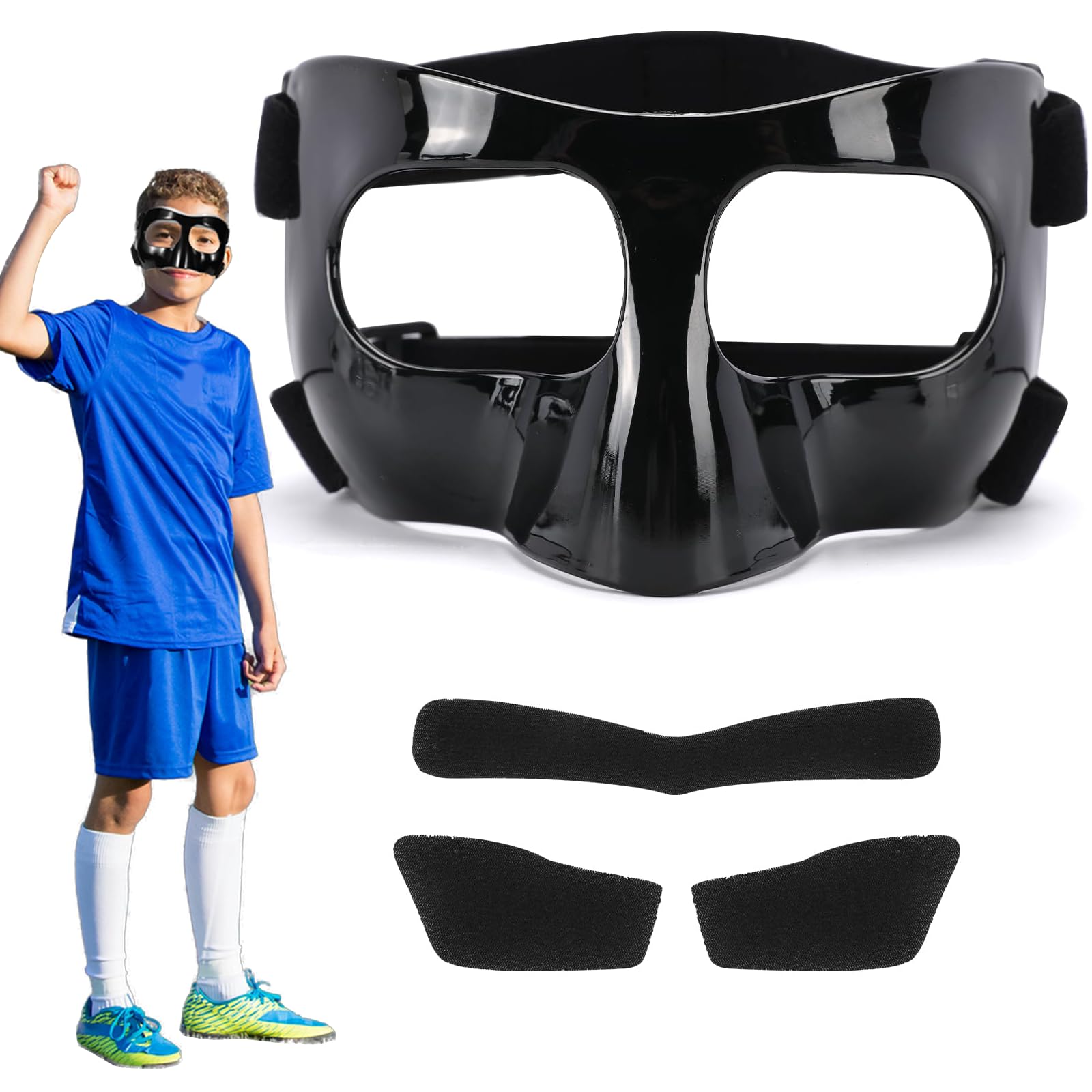 Nasenmaske Fussball, Sportmaske, Nasenbeinbruch Maske, Kleine Größe Mit Polsterung Für Kinder Und Jugendliche, Verstellbares Gummiband nasenschutz