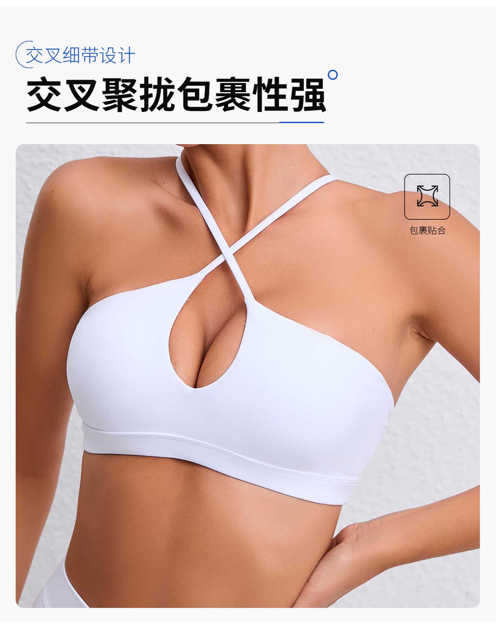 Reggiseni sportivi imbottiti e incrociati sulla schiena con spalline per donne, supporto medio e traspirante, per yoga, palestra, allenamento, corsa, palestra, relax