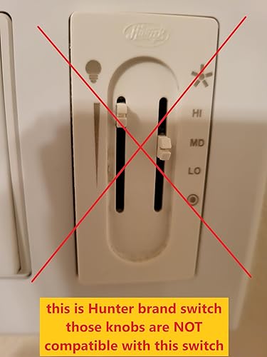 Miniatura 4 de Par de repuestos compatibles (2 piezas) de perillas divididas para atenuadores Lutron Skylark y control de ventilador (BLANCO)