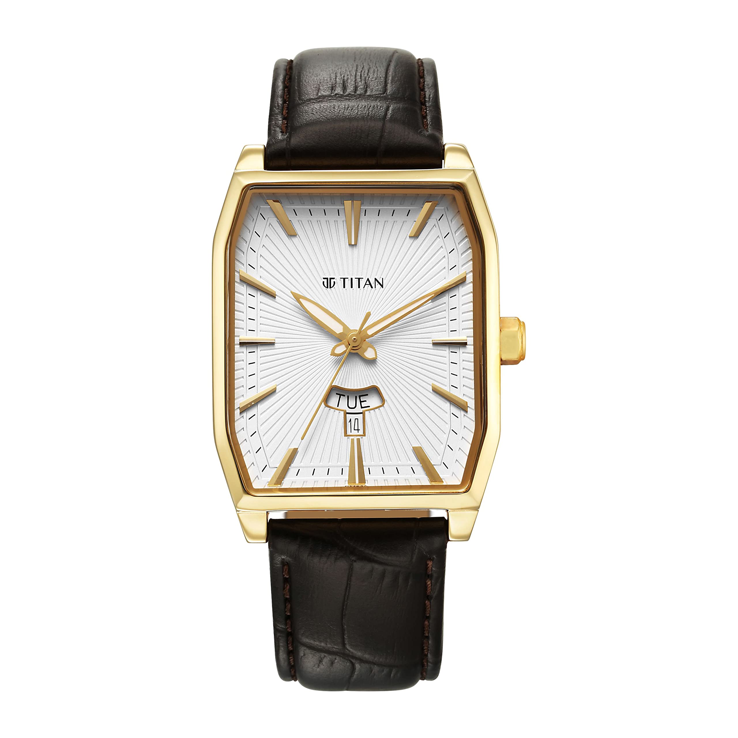 Titan Regalia Opulent White Dial Analog with Day and Date Leather Strap Watch for Men-NS1876YL02 (B0BVLY7ZCX) Amazon Price History, Amazon Price Tracker
