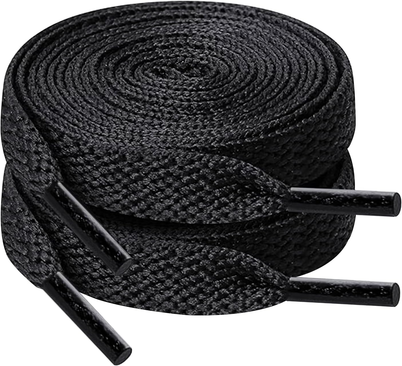 YOLCAR 47" Black Flat Shoelaces for Sneakers - 120cm Durable Polyester, Non-Fray Tips, Versatile for Shoes & Bags