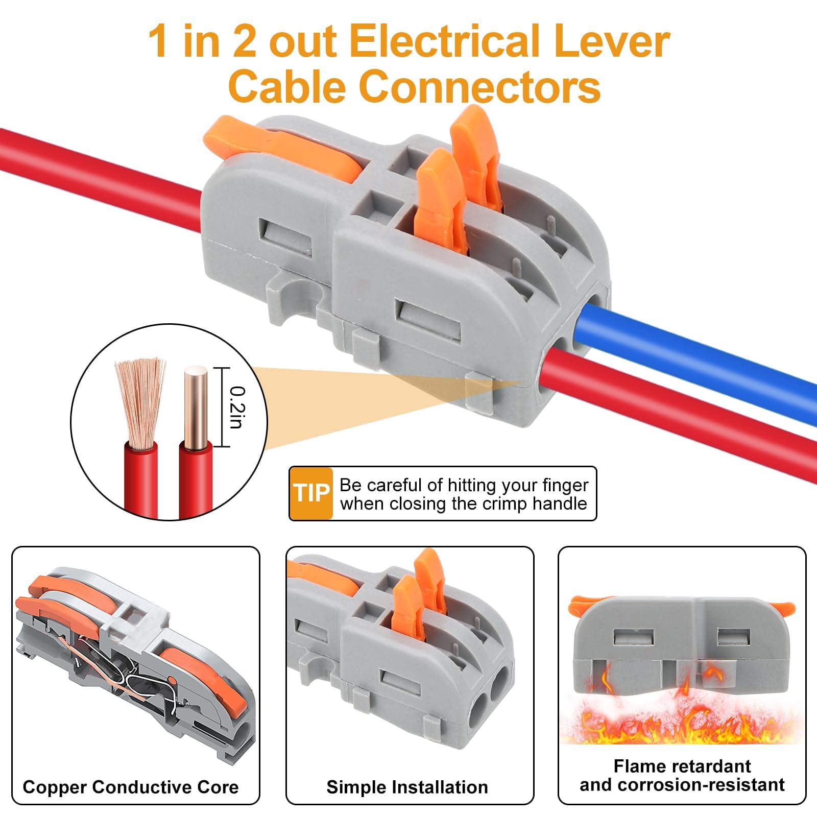 Linkstyle Confezione da 10 connettori per cavi elettrici impermeabili IP68 a 2 pin, scatola di giunzione a 2 vie per esterni, scatola di derivazione regolabile da 4-10 mm, con connettori sostituibili