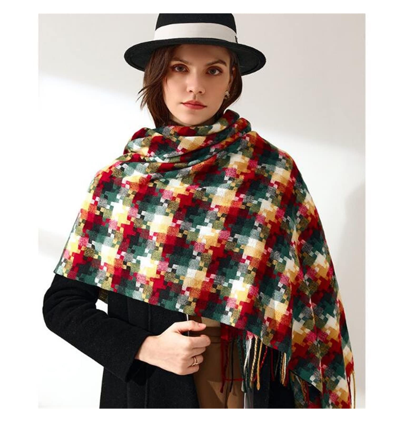 Bufanda Chal Bufandas De Invierno Para Mujer, Bufanda De Imitación De Invierno A La Moda Cálida Bufanda Gruesa Para Hombres Suave y Cálida