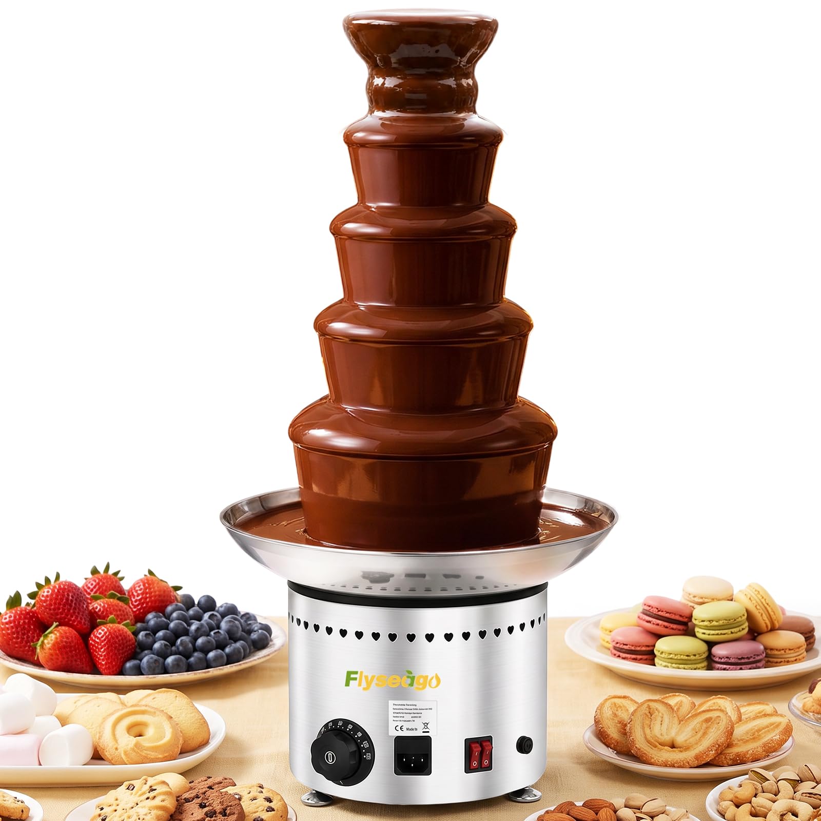 Commercial Chocolate Fountain 5 Tiers 13.2 Lbs Stainless Steel
