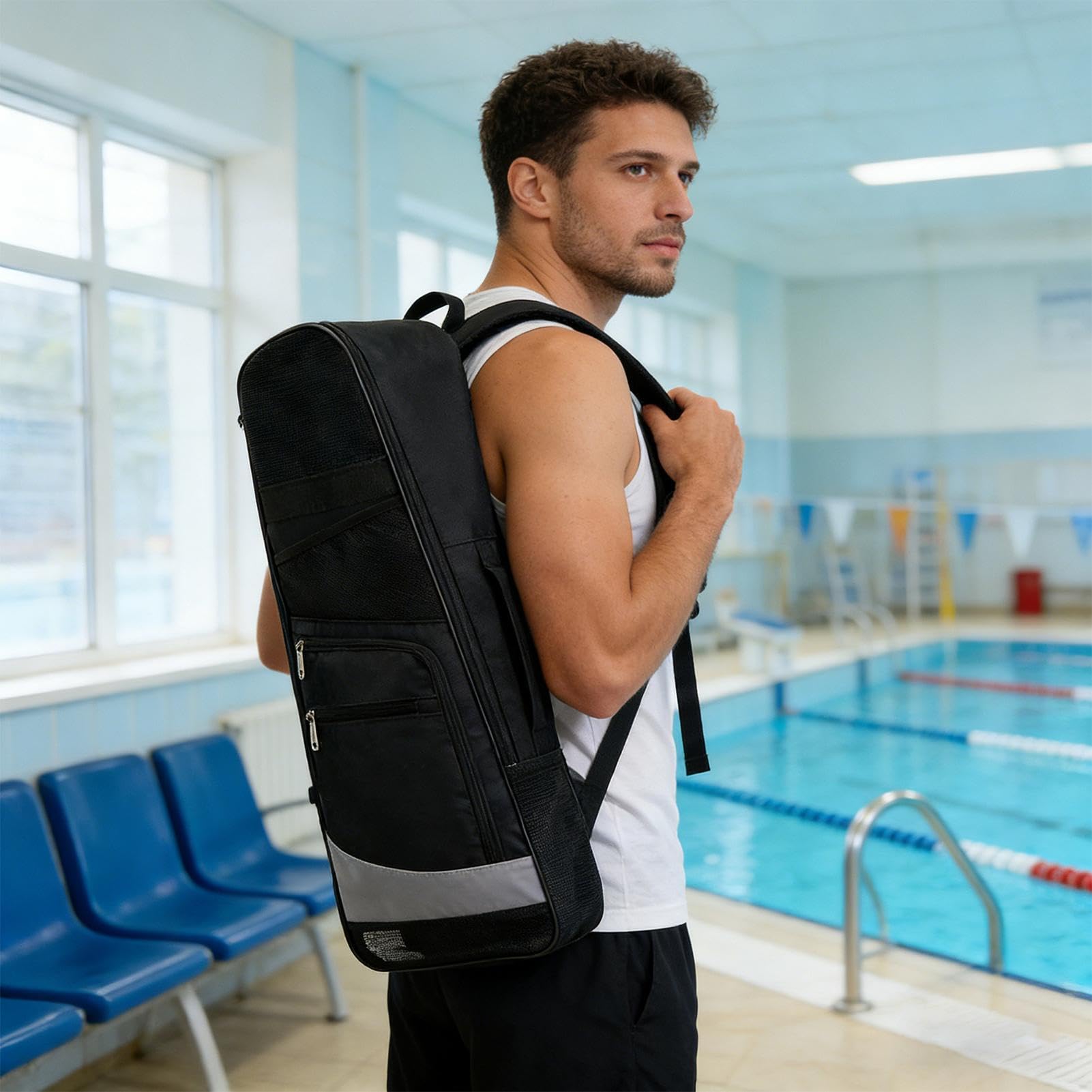 Borsa per snorkeling – Zaino traspirante grande e leggero, attrezzatura da snorkeling – per immersioni subacquee adulti principianti spiaggia immersioni snorkeling nuoto deposito viaggio acqua piscina