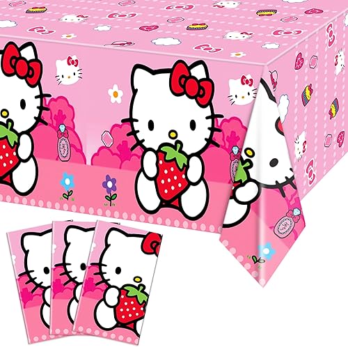 movie watching mug Mantel rectangular de 3 piezas para fiestas de gatos para decoración de fiestas diseño de gatos de dibujos animados para niños