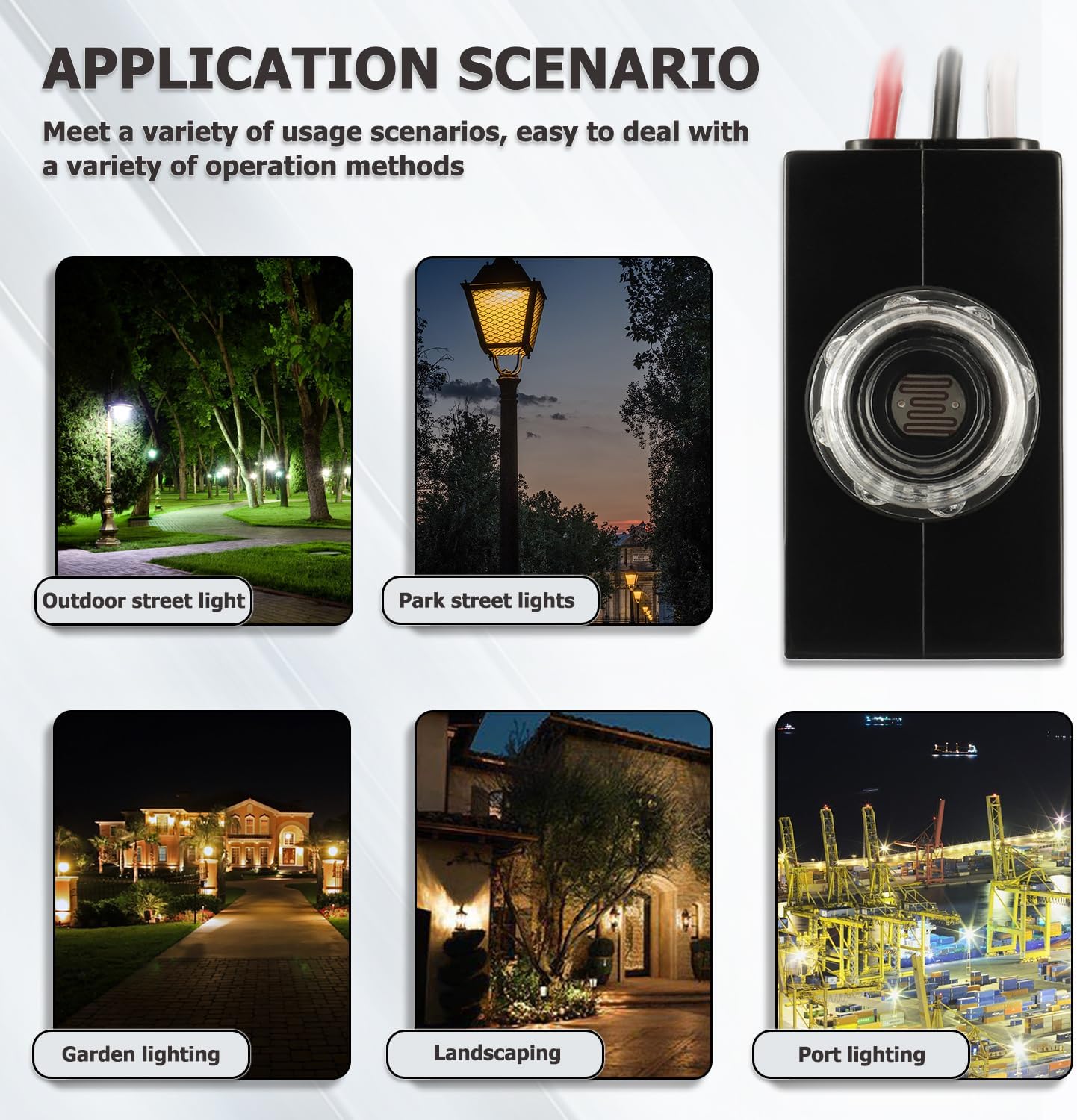 BOJACK Outdoor Hard-Wired Post Eye Light Control with Light Sensor Direct Wire-in Electronic Photocontrol with Photocell Light Sensor for Outdoor Lighting